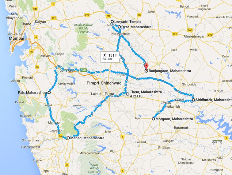 Ashtavinayak Darshan Tour Map